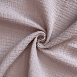 Ткань Муслин Жатый, цвет Пыльно-Розовый (на отрез)  в Севастополе