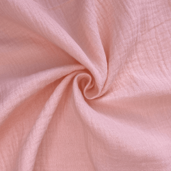 Ткань Муслин Жатый, цвет Нежно-Розовый (на отрез)  в Севастополе