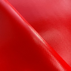 Ткань ПВХ 600 гр/м2 плотная, Красный (Ширина 150см), на отрез  в Севастополе