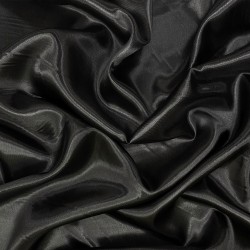 Ткань Атлас-сатин, цвет Черный (на отрез)  в Севастополе