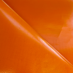 Ткань ПВХ 450 гр/м2, Оранжевый (Ширина 160см), на отрез  в Севастополе