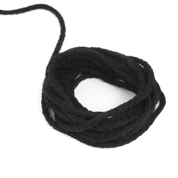 Шнур для одежды тип 2,  Чёрный (плетено-вязаный/полиэфир)  в Севастополе